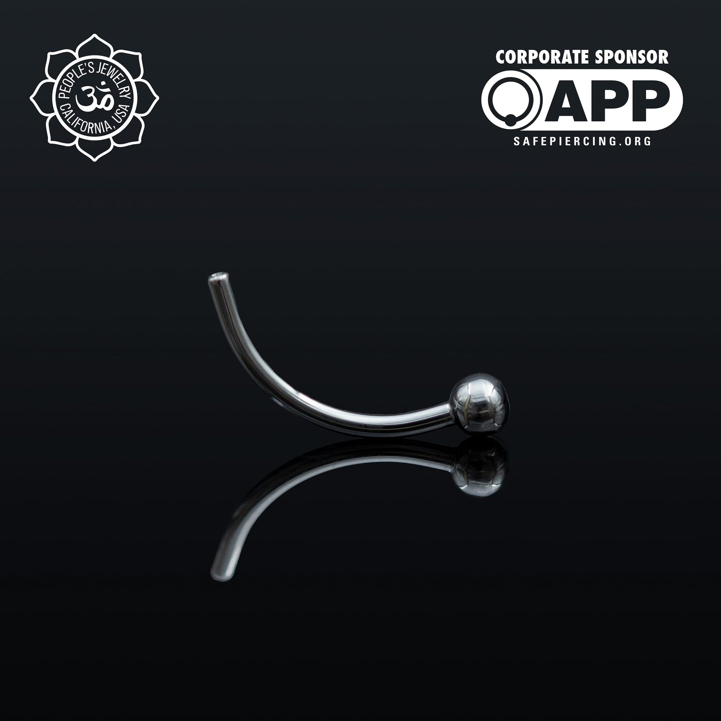 Threadless Titanium Fixed-Bead Curved Barbells