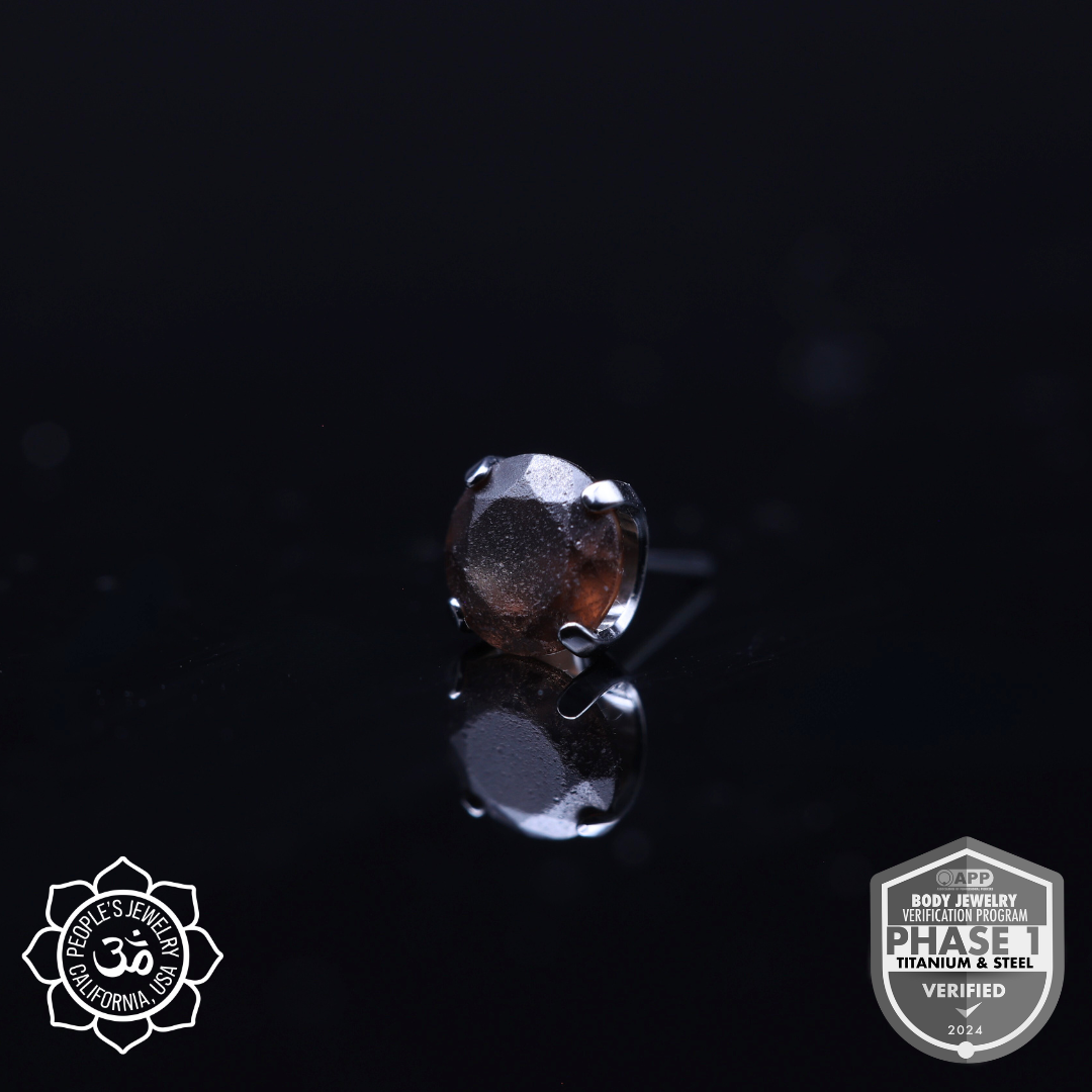Threaded Titanium Prong - (Sandblasted) Faceted Gem