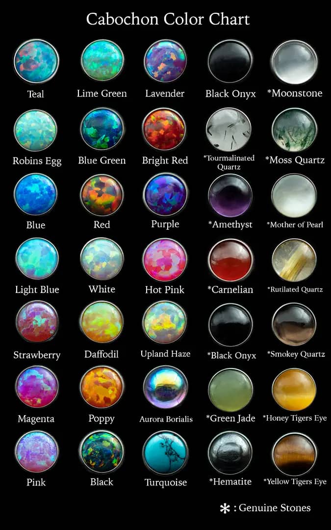 Threaded Titanium Bezel-set Cabochons