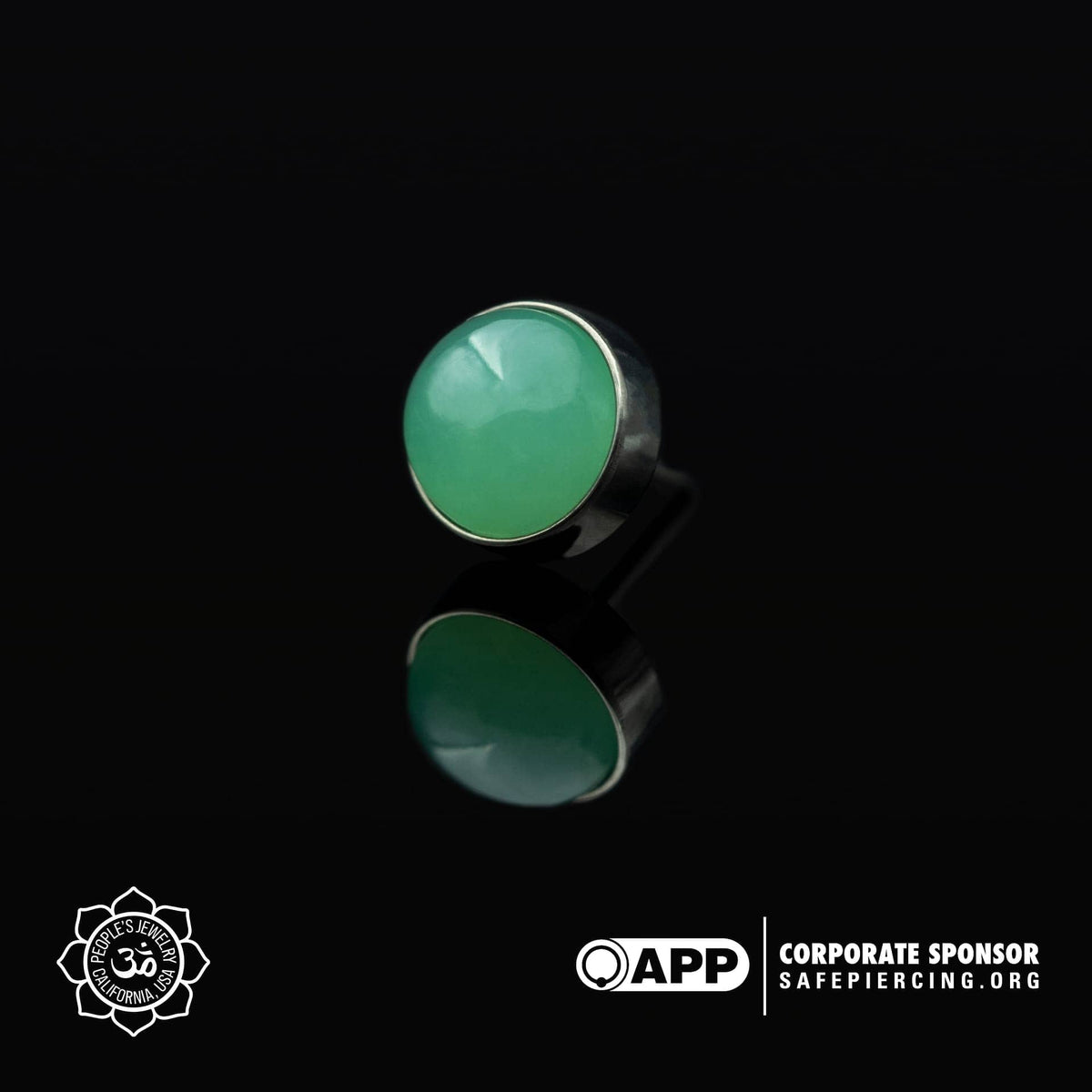 Threadless Titanium Bezel-set Cabochons - (Genuine Sandblasted)