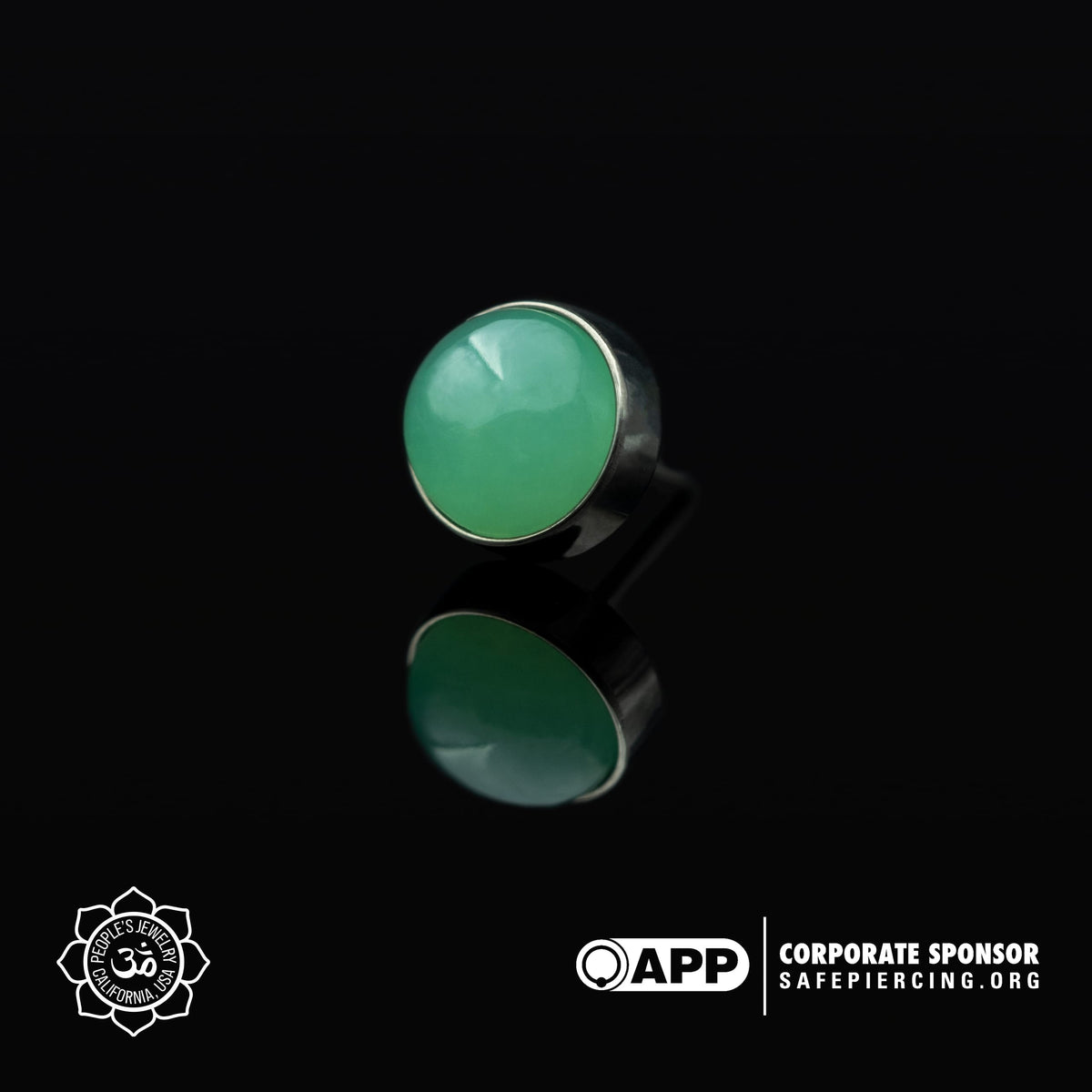 Threaded Titanium Bezel-set Cabochons - (Genuine Sandblasted)