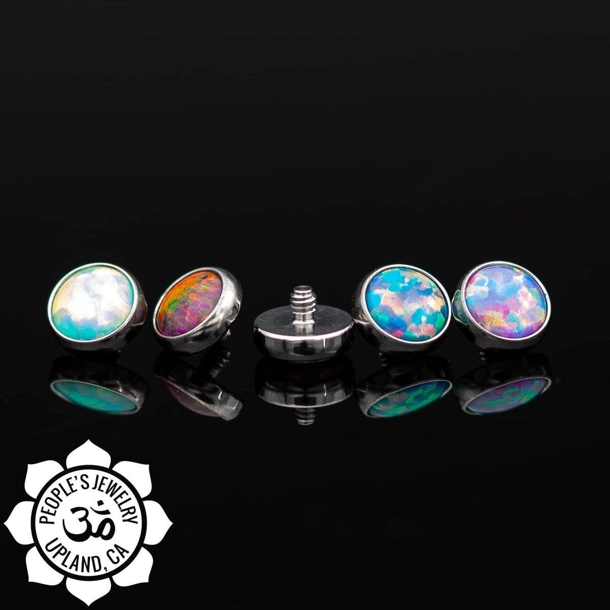 Threaded Titanium Bezel-set Cabochons