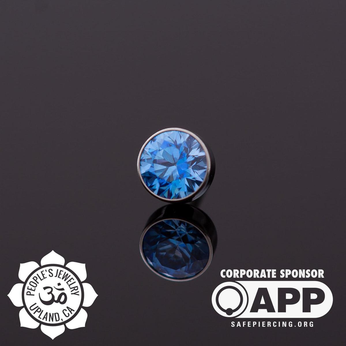 Threaded Titanium Gem Bezel - 4mm, 14g/12g