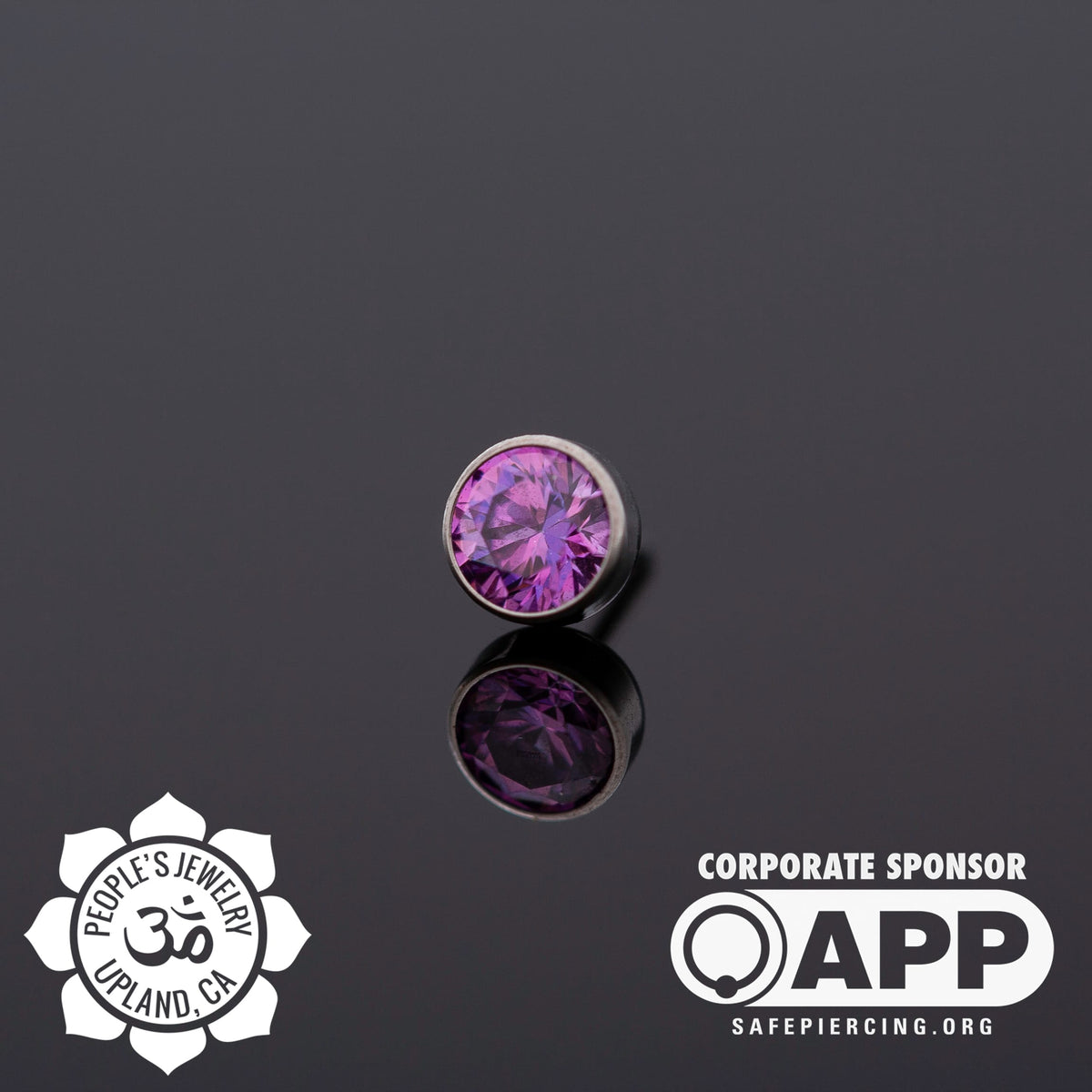 Threadless Titanium Gem Bezel - 4mm