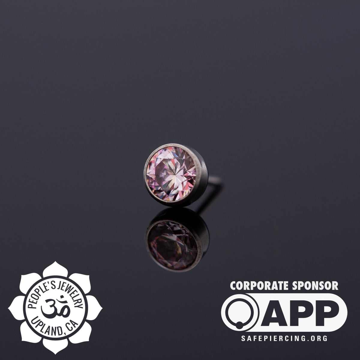 Threaded Titanium Gem Bezel - 4mm, 14g/12g