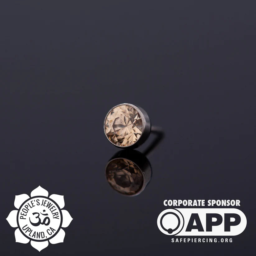 Threadless Titanium Gem Bezel - 4mm