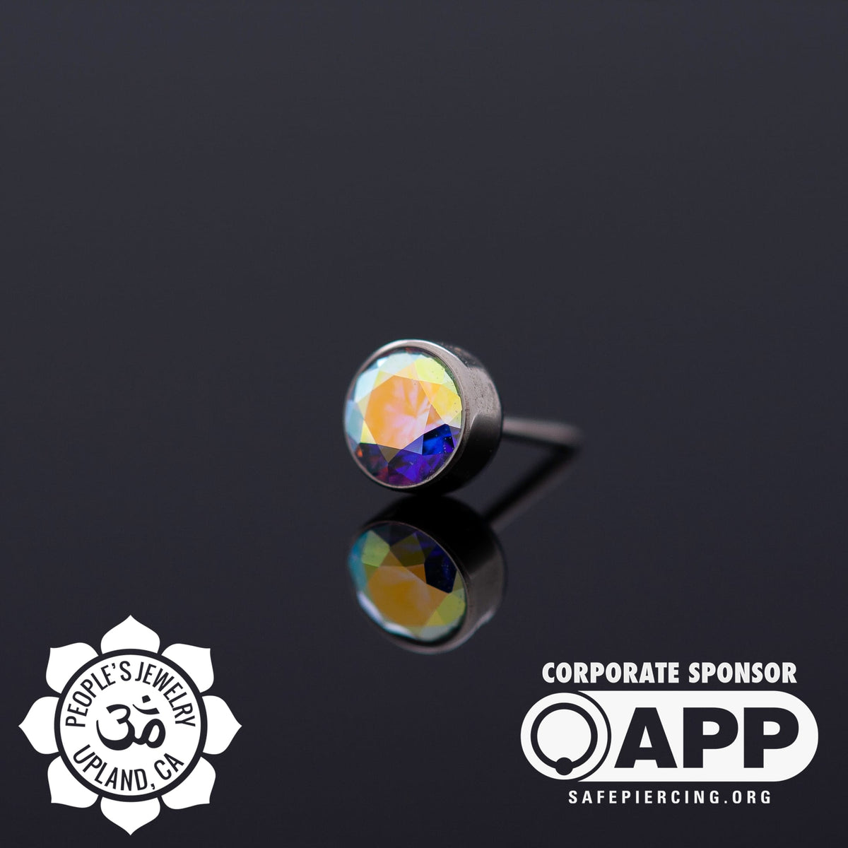 Threaded Titanium Gem Bezel - 4mm, 14g/12g