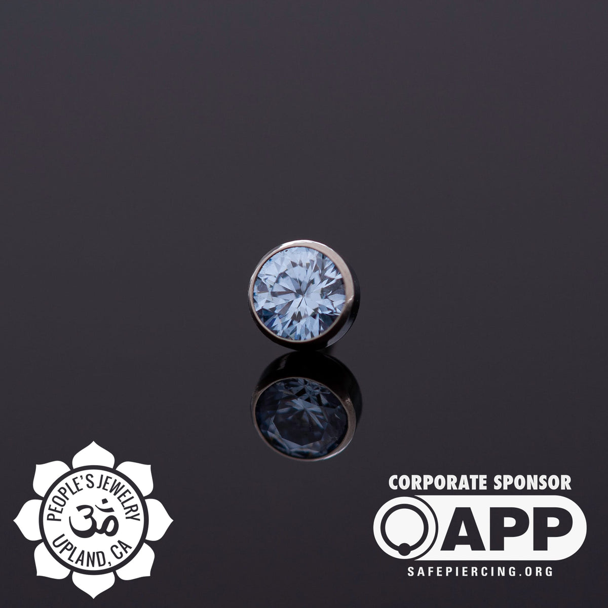 Threadless Titanium Gem Bezel - 4mm