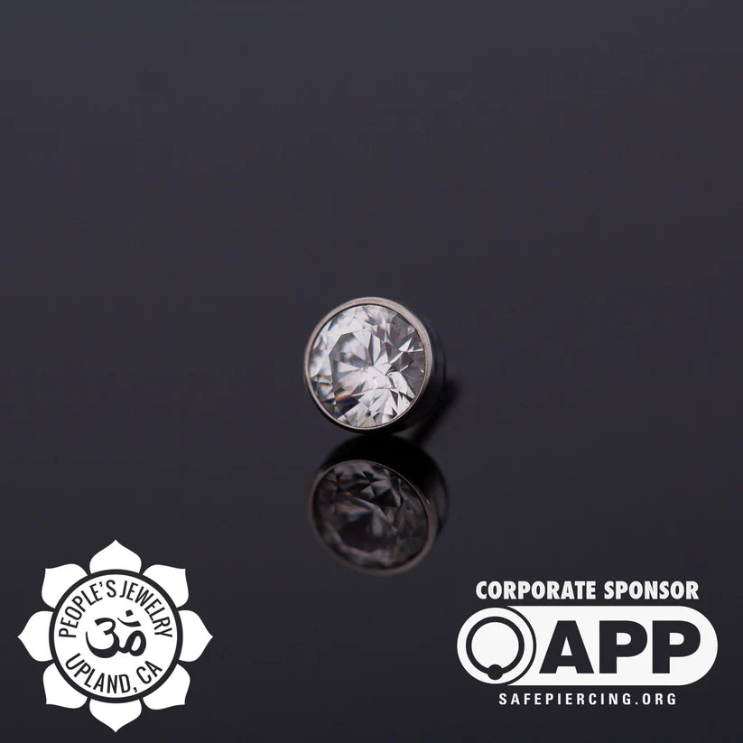 Threadless Titanium Gem Bezel - 4mm