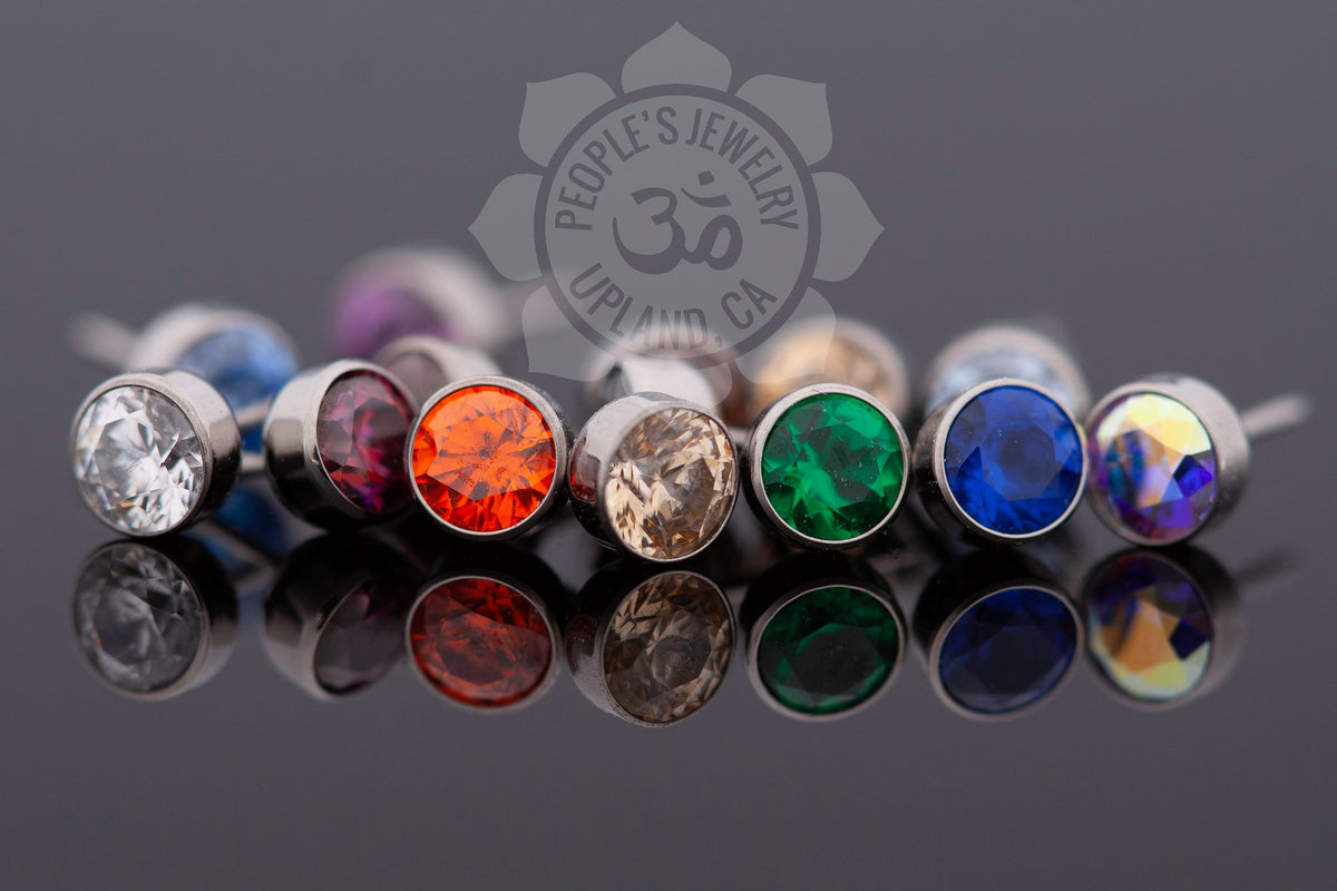Threadless Titanium Gem Bezel - 4mm
