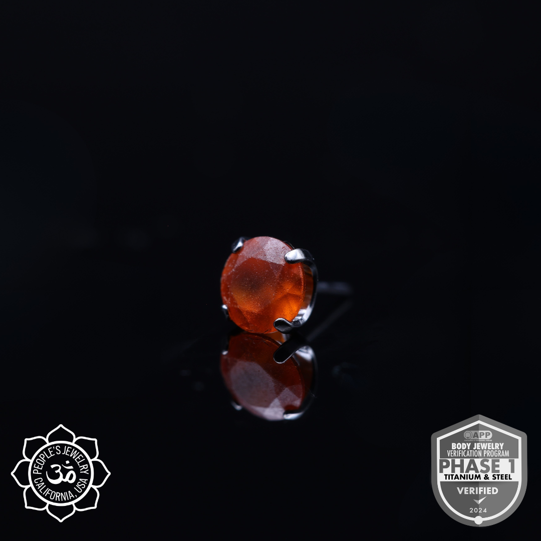 Threaded Titanium Prong - (Sandblasted) Faceted Gem