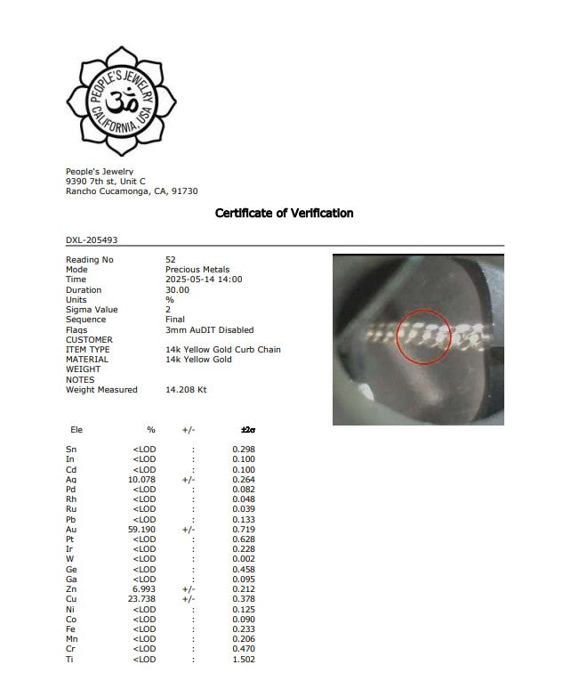 14k Yellow Gold Classic Curb Chain