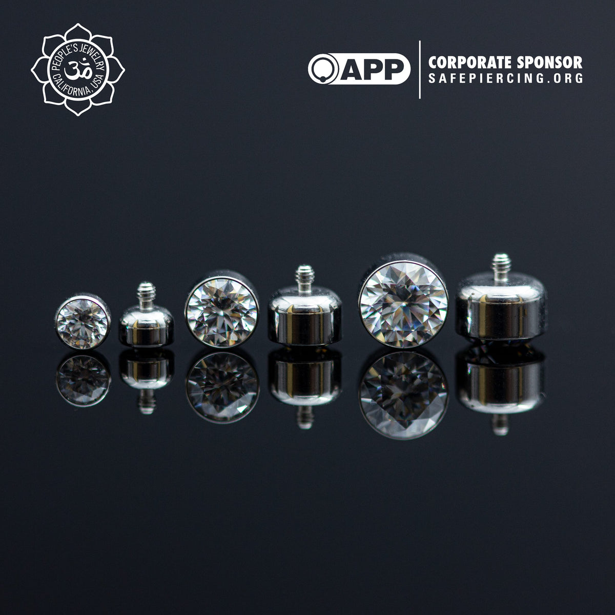 Threaded Titanium Gem Bezel - 4mm, 14g/12g