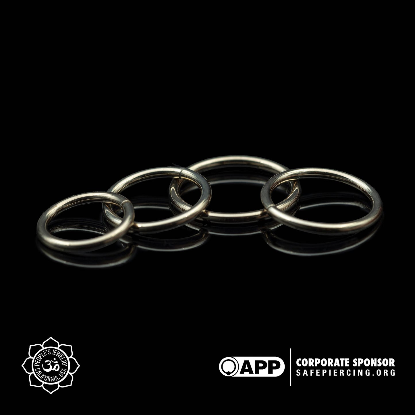 14kt White Gold Seam Rings - 20g