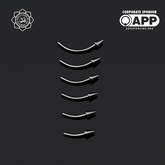 Threadless Titanium Fixed-Spike Curved Barbells