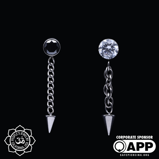 Threadless Gem Spike Dangles