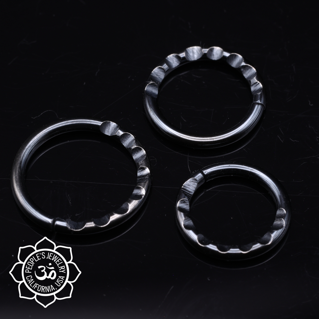 Scalloped Rim Rings Scalloped Niobium Seam Rings – People's Jewelry