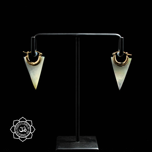 Yellow Brass - Mother of Pearl Spear Hangers