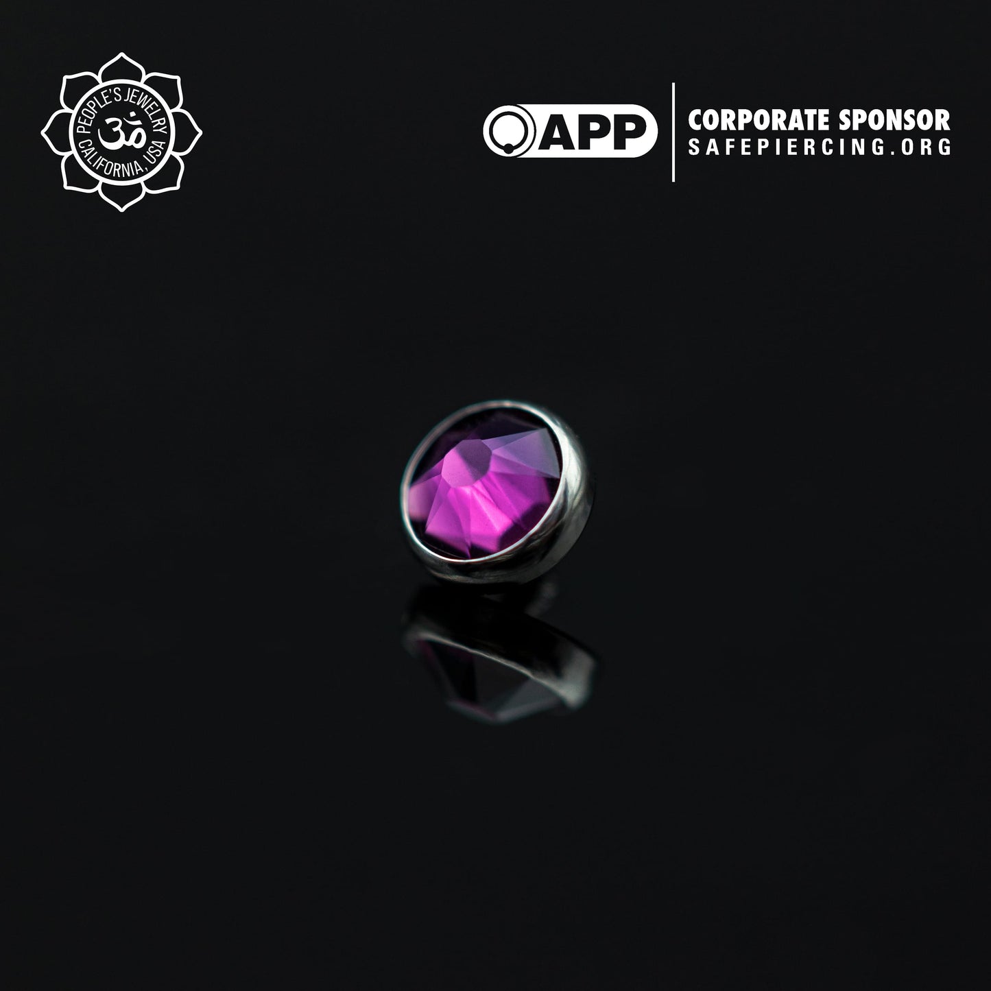 Threaded Titanium Flat-Backed Gems - 4mm