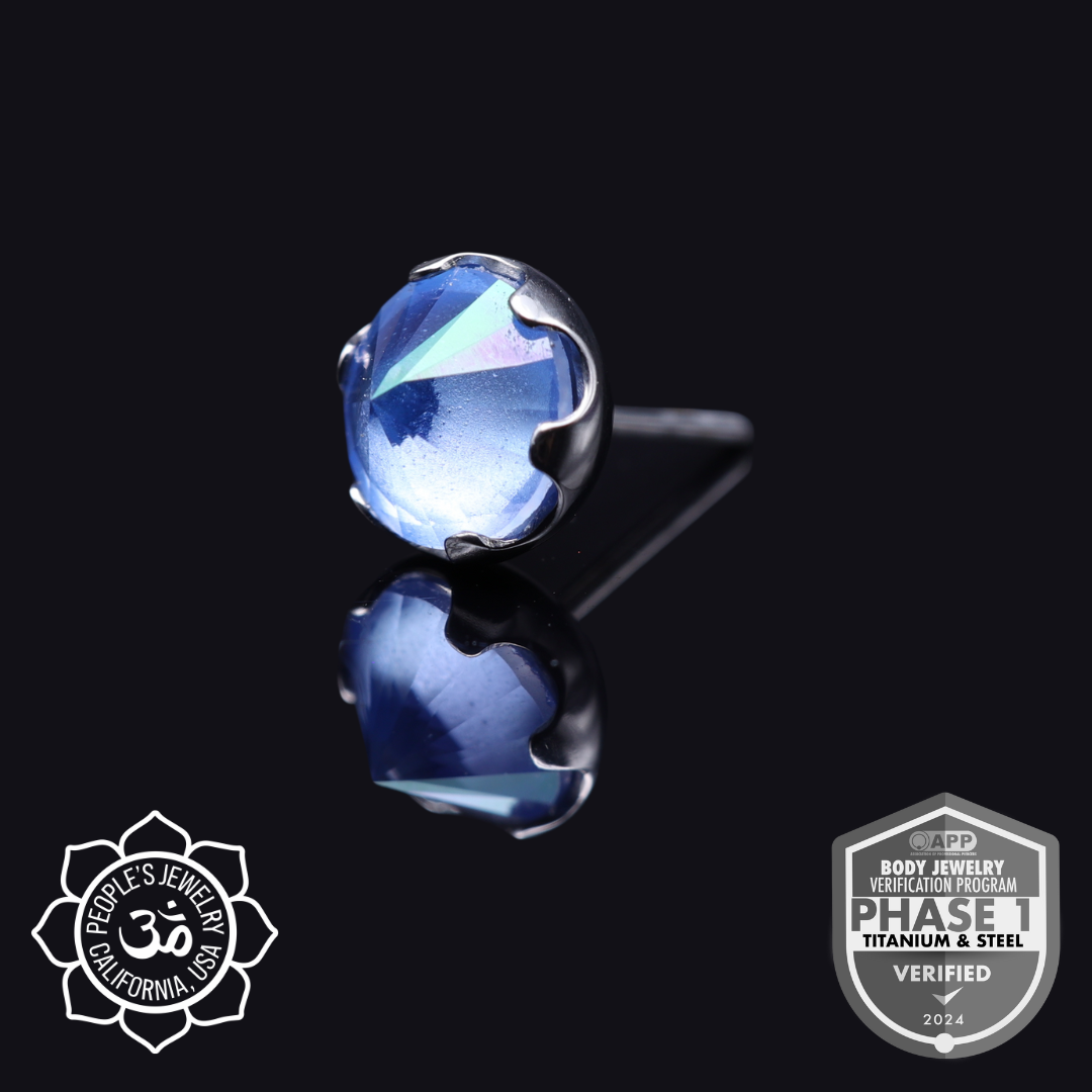 Threadless Titanium Prongs - Frosted Inverted