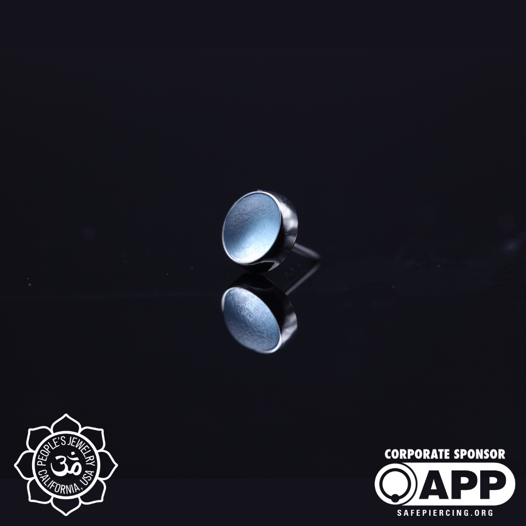 Threadless Titanium Bezel-set Cabochons - (Genuine Sandblasted)