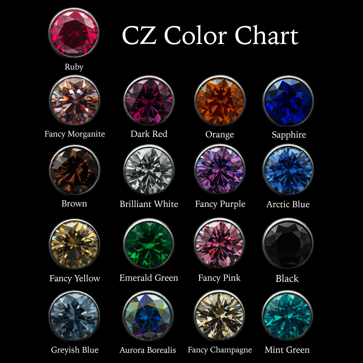 Custom Threadless Gem Flower End - 2mm