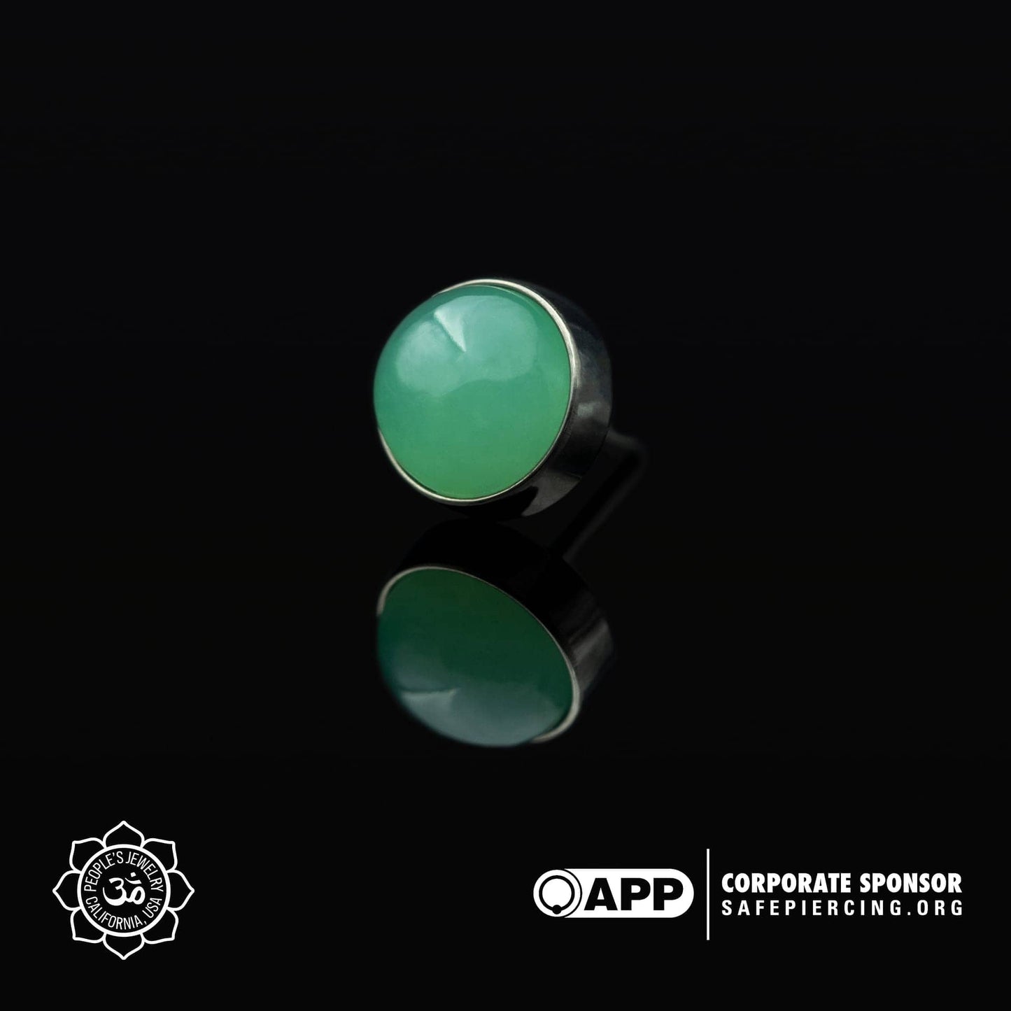 Threadless Titanium Bezel-set Cabochons - (Genuine Sandblasted)