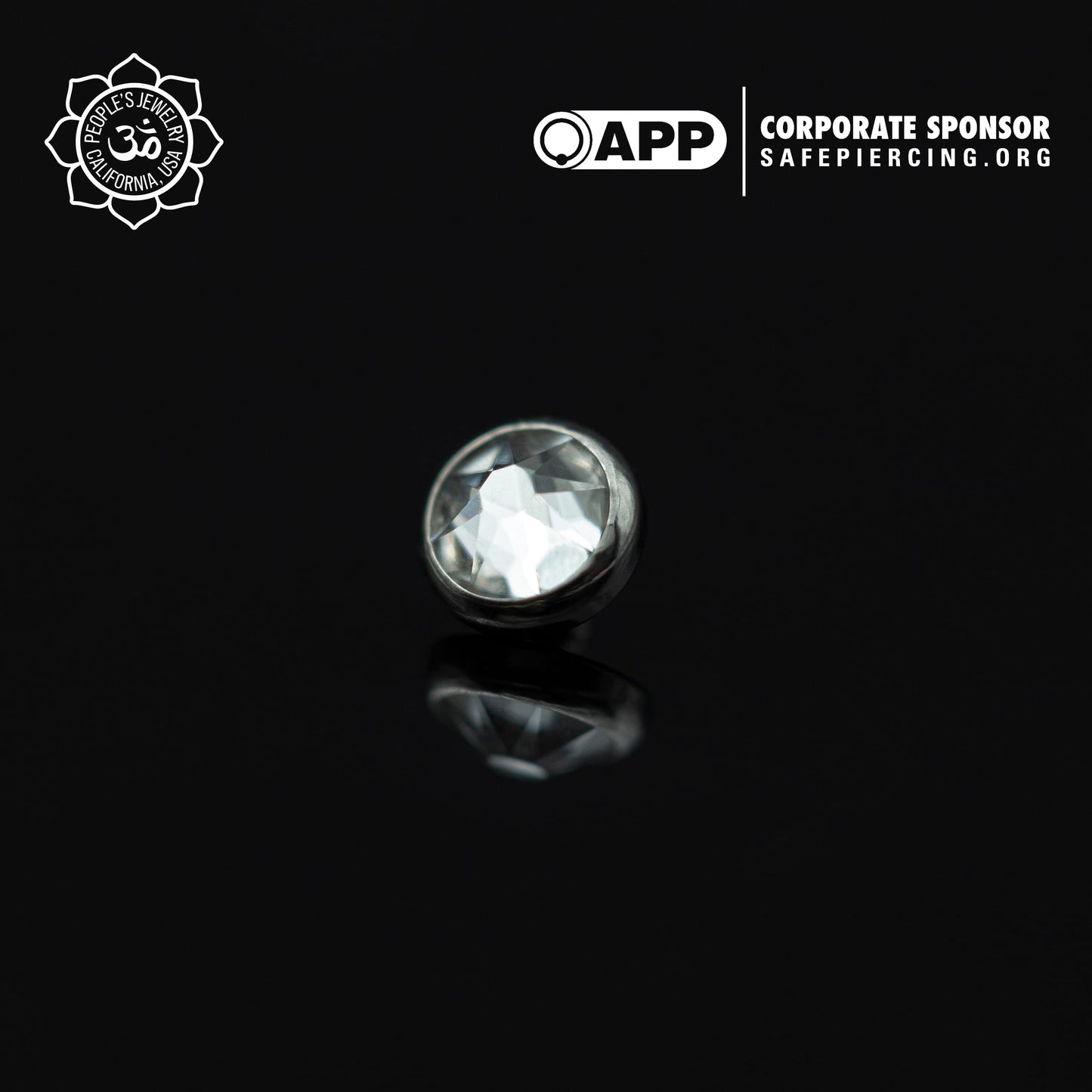 Threaded Titanium Flat-Backed Gems - 4mm