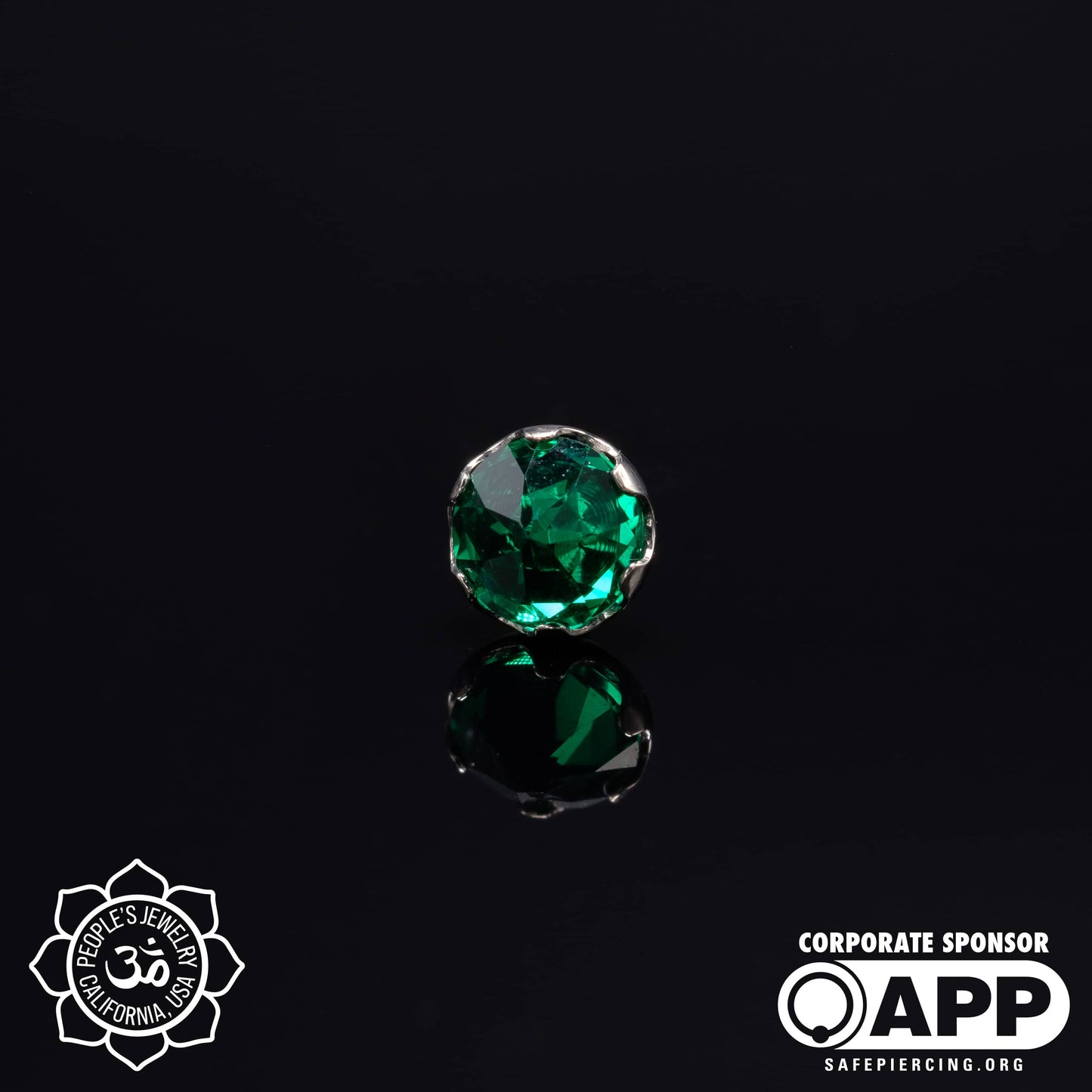 Threaded Titanium Prongs - 4mm - 14g/12g - Faceted Gem - Inverted