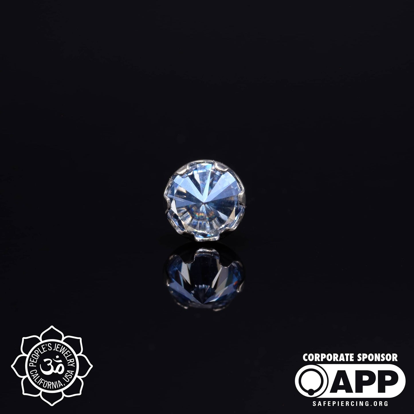 Threadless Titanium Prongs - 3mm - Faceted Gem - Inverted