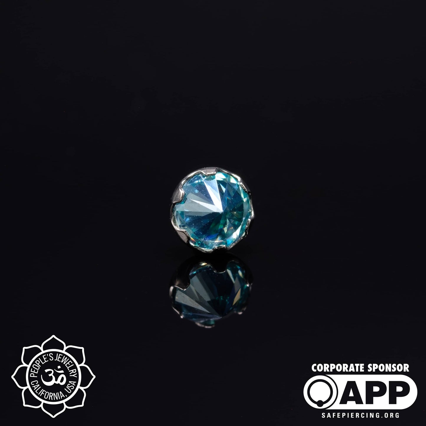 Threadless Titanium Prongs - 3mm - Faceted Gem - Inverted