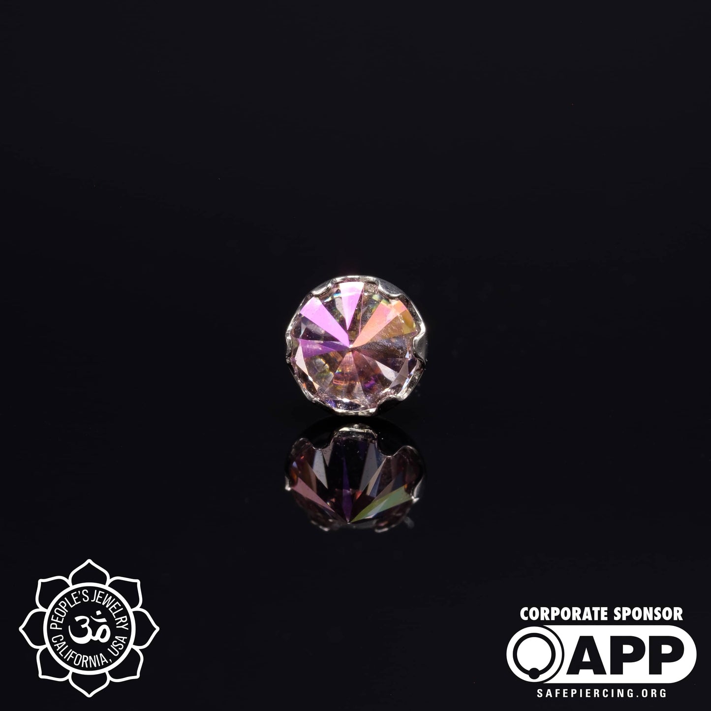 Threadless Titanium Prongs - 3mm - Faceted Gem - Inverted