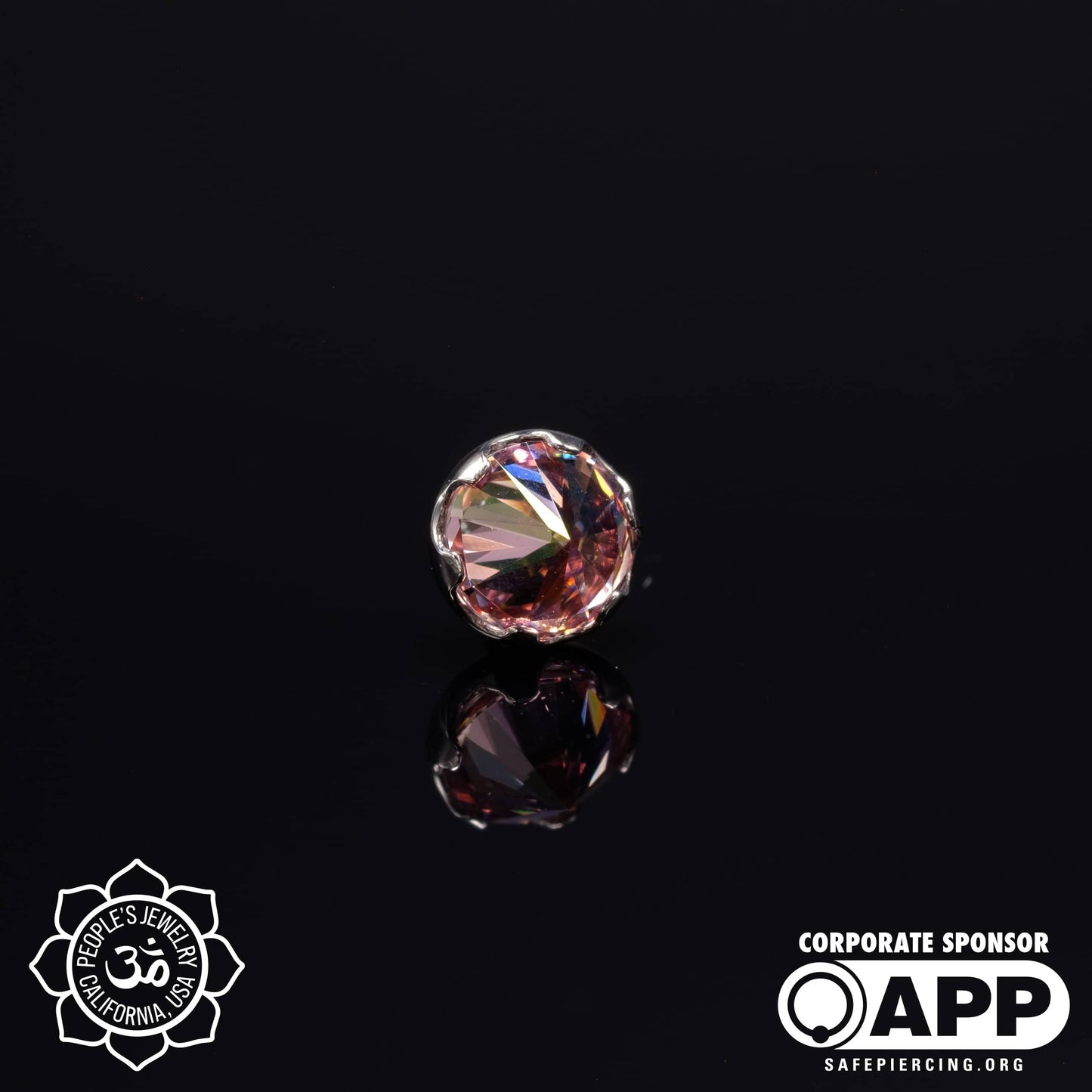 Threadless Titanium Prongs - 3mm - Faceted Gem - Inverted