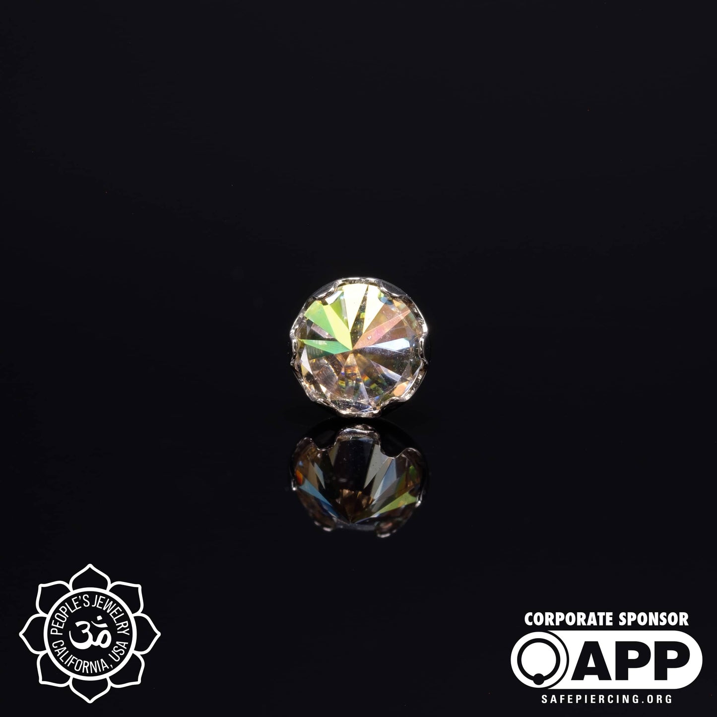 Threadless Titanium Prongs - 3mm - Faceted Gem - Inverted