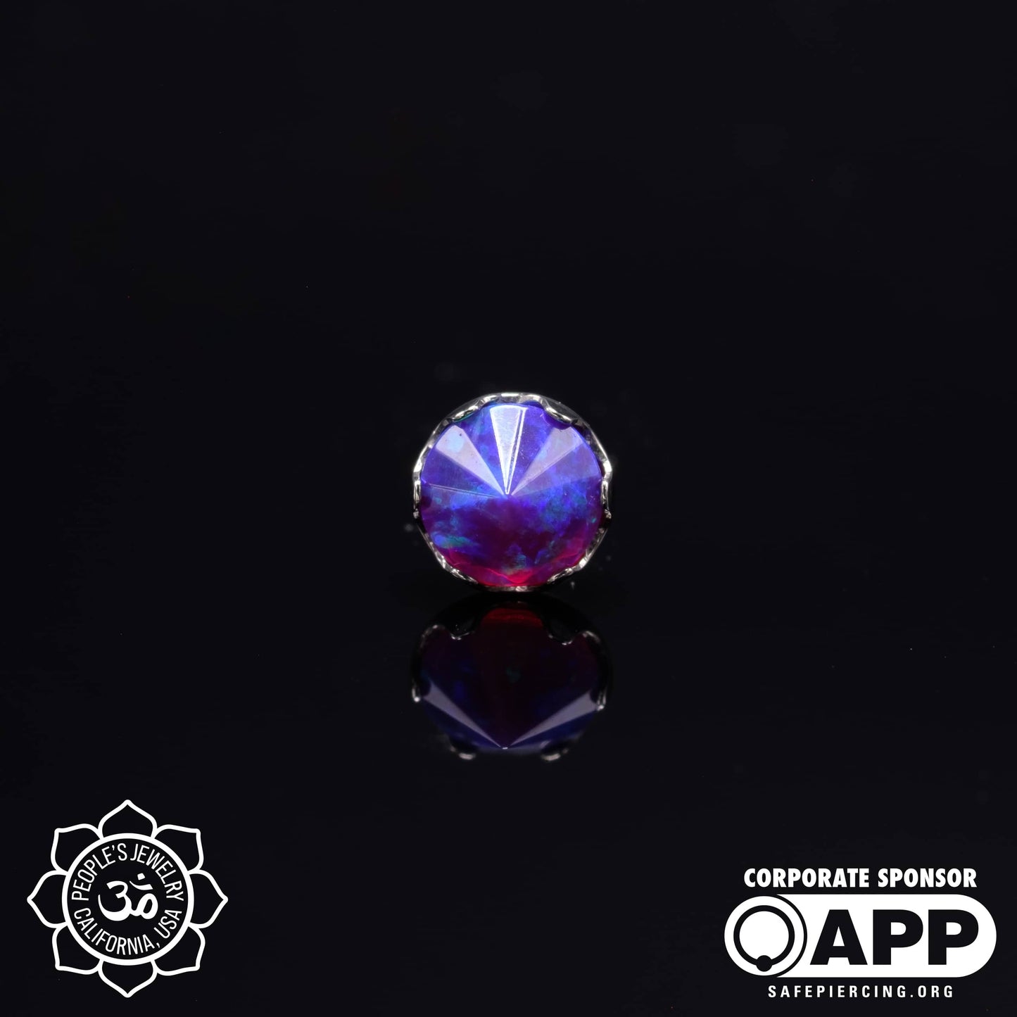 Threadless Titanium Prongs - 3mm - Faceted Gem - Inverted