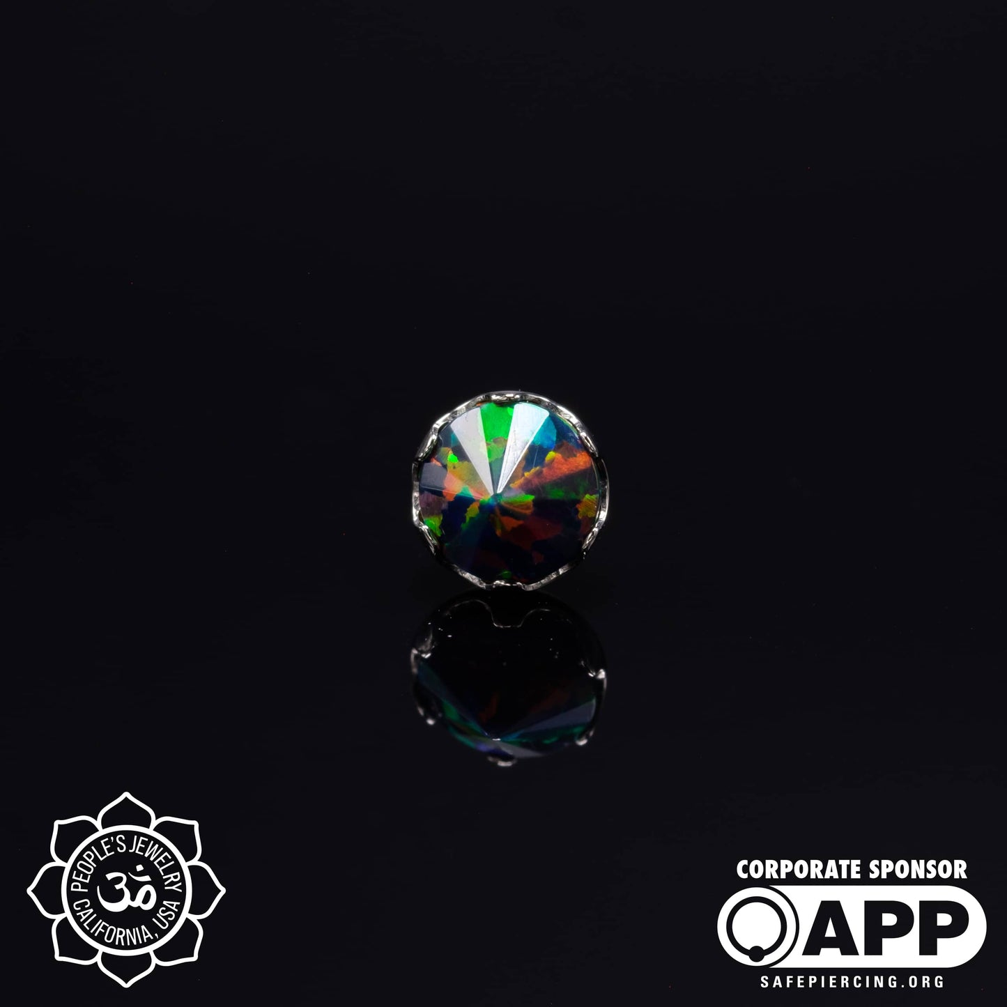 Threadless Titanium Prongs - 3mm - Faceted Gem - Inverted