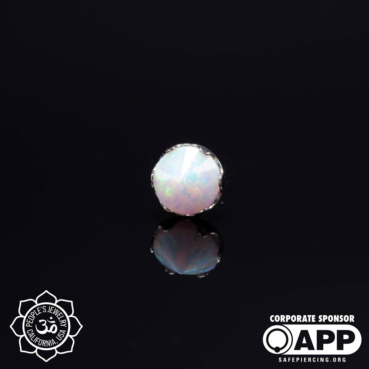 Threaded Titanium Prongs - 4mm - 14g/12g - Faceted Gem - Inverted