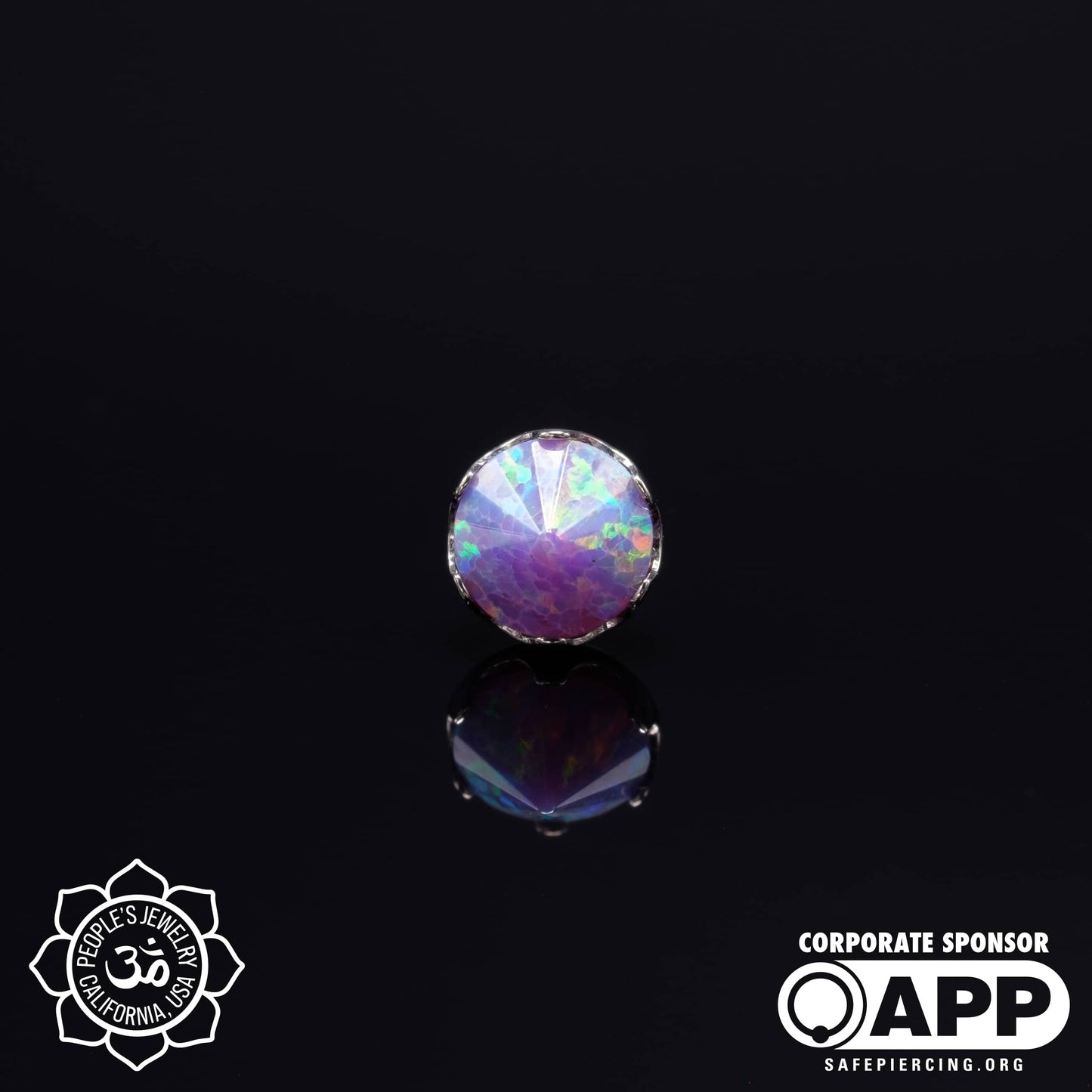 Threadless Titanium Prongs - 3mm - Faceted Gem - Inverted