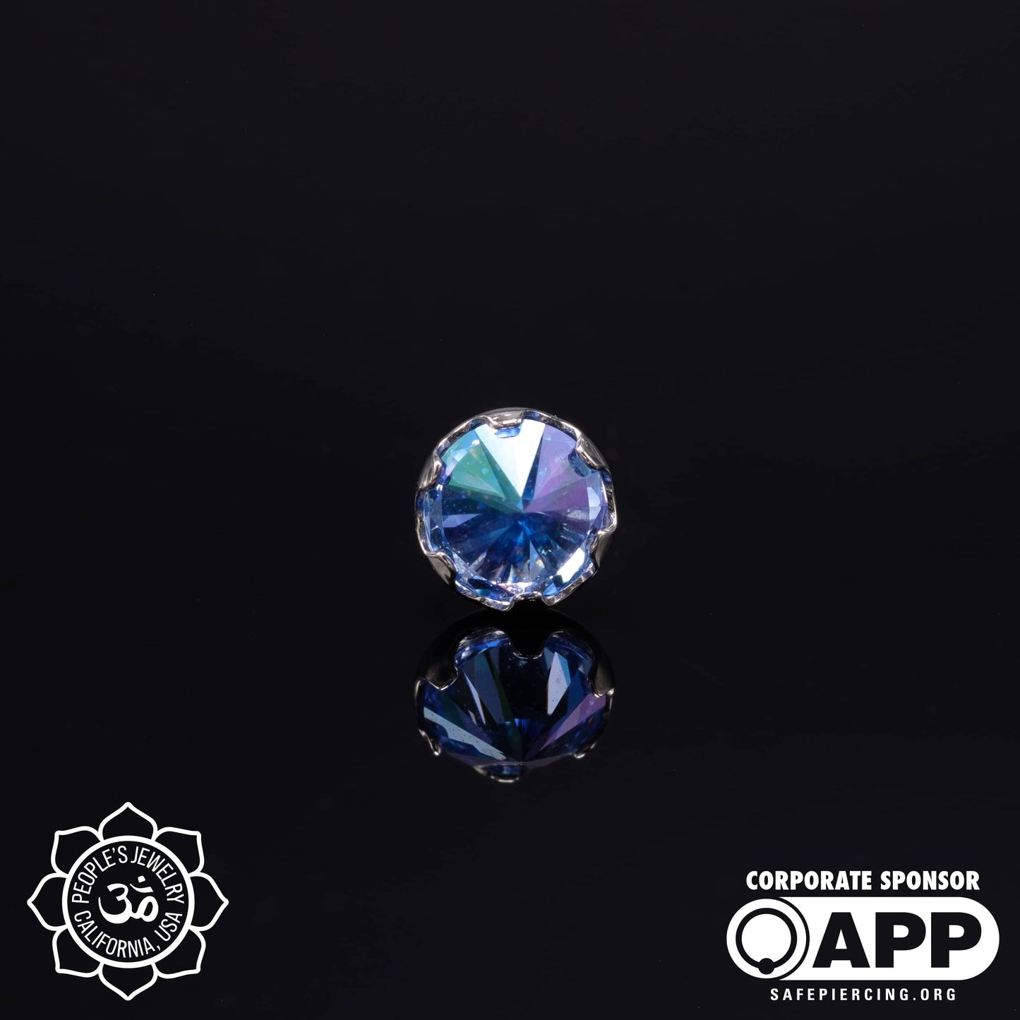 Threadless Titanium Prongs - 3mm - Faceted Gem - Inverted