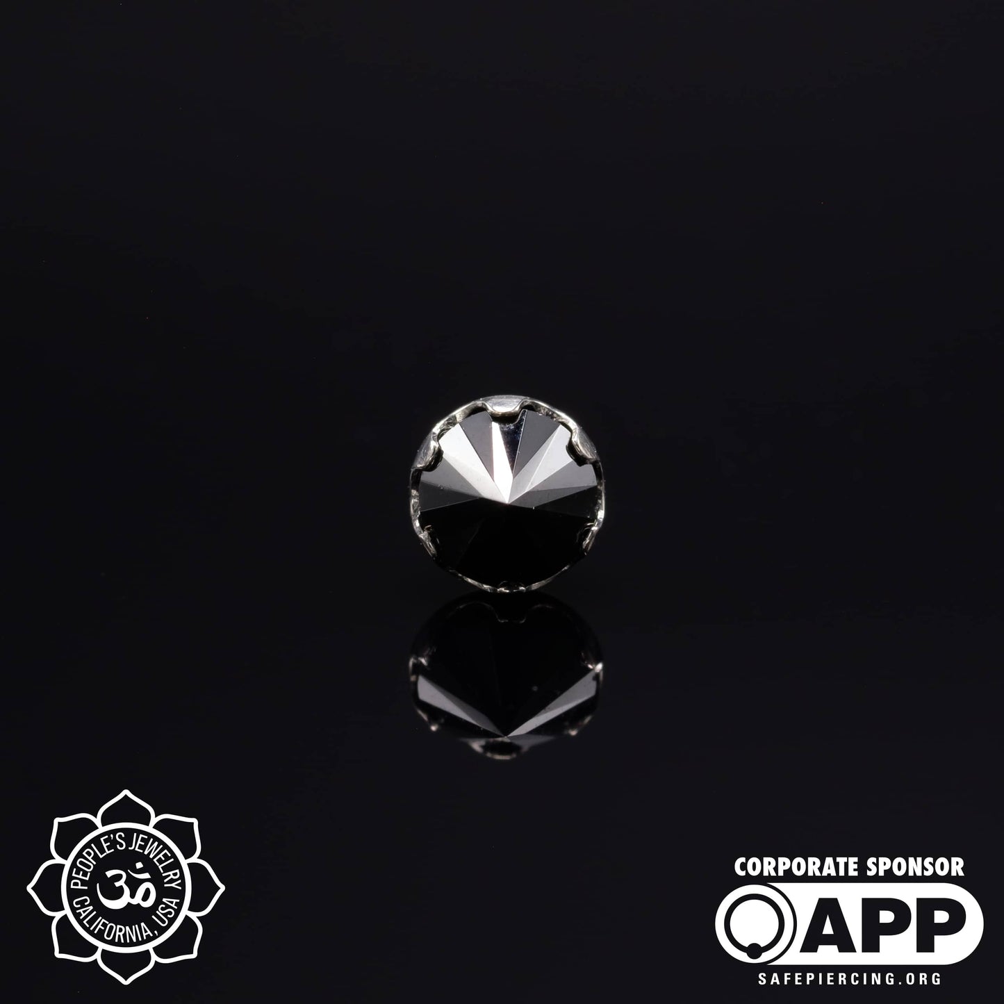 Threadless Titanium Prongs - 3mm - Faceted Gem - Inverted