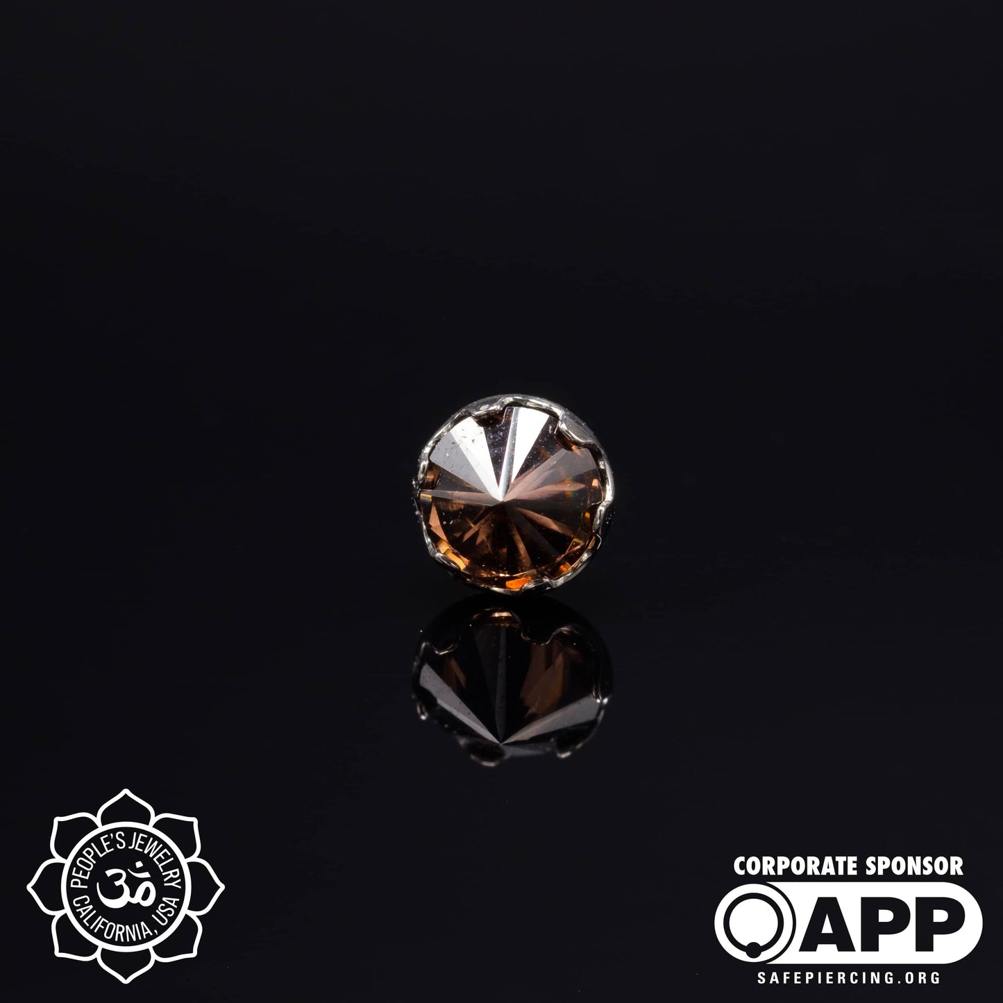 Threadless Titanium Prongs - 3mm - Faceted Gem - Inverted