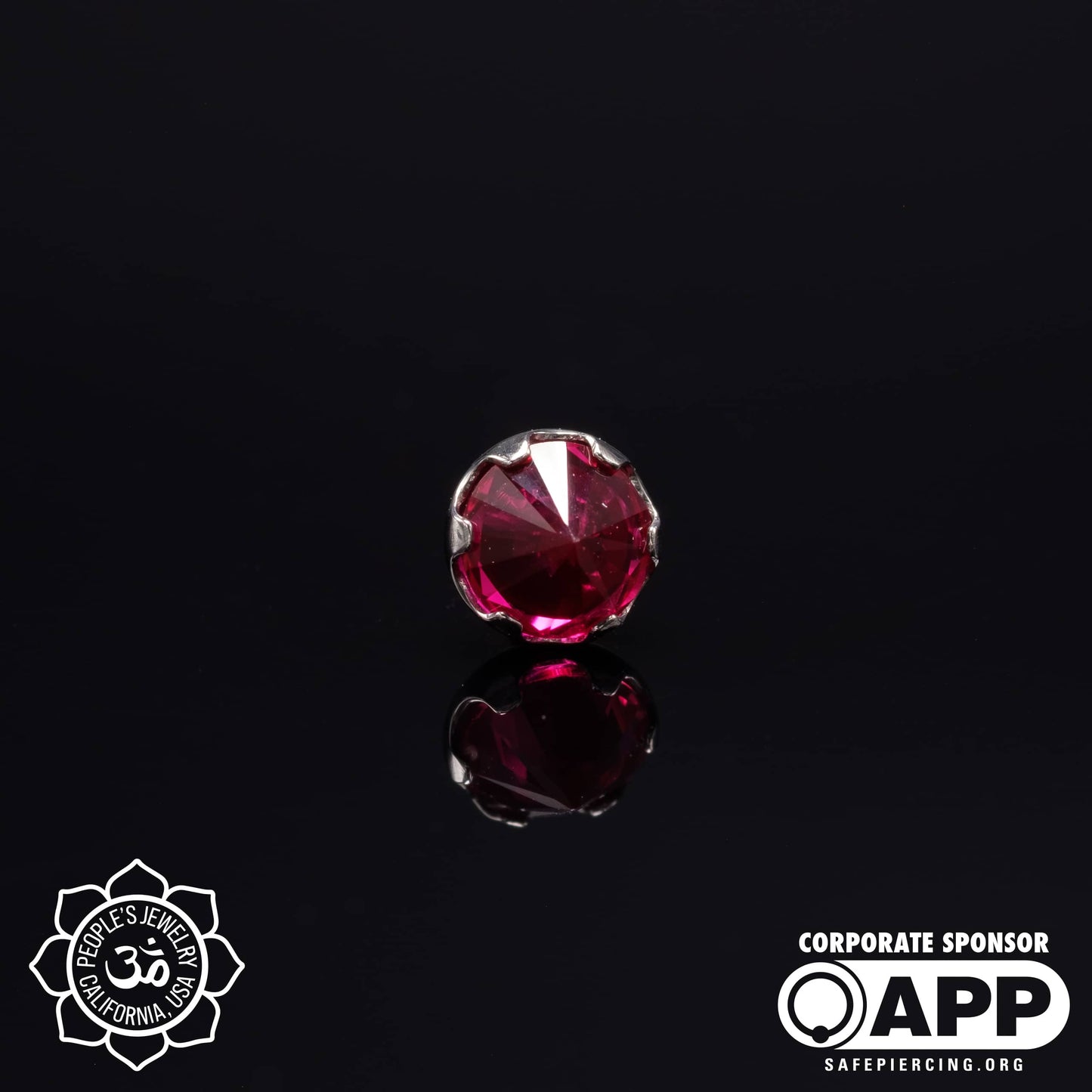 Threadless Titanium Prongs - 3mm - Faceted Gem - Inverted