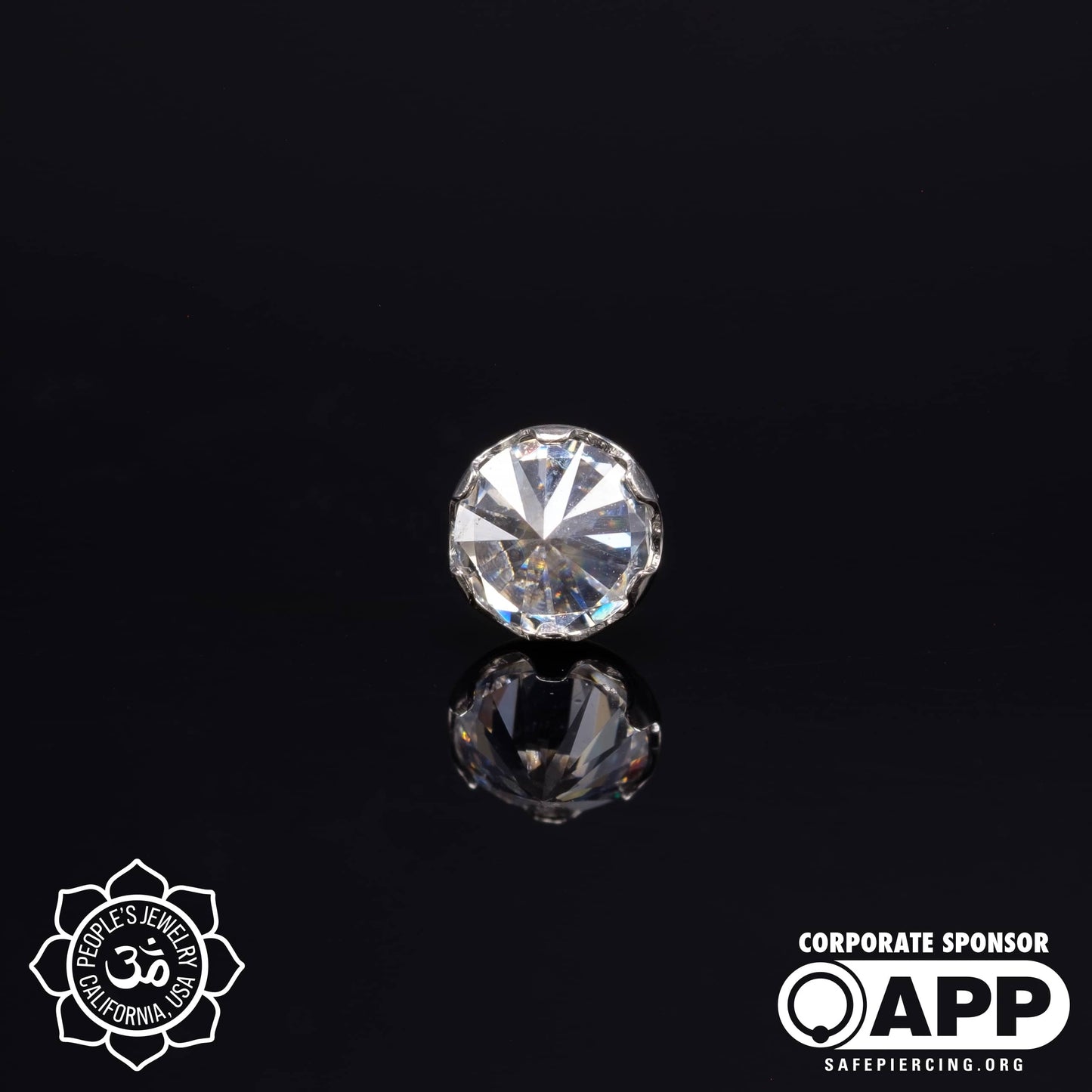 Threadless Titanium Prongs - 3mm - Faceted Gem - Inverted