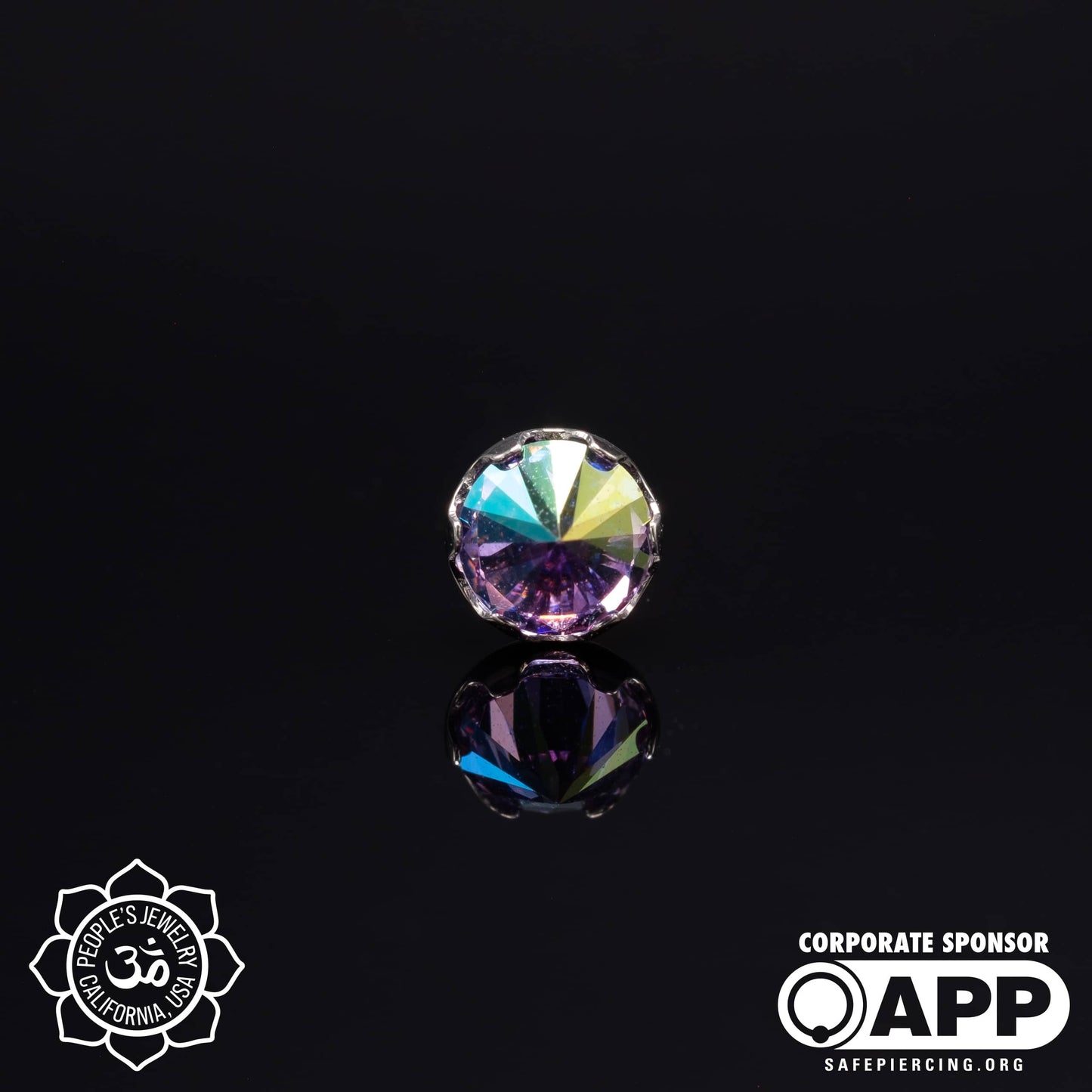 Threadless Titanium Prongs - 3mm - Faceted Gem - Inverted