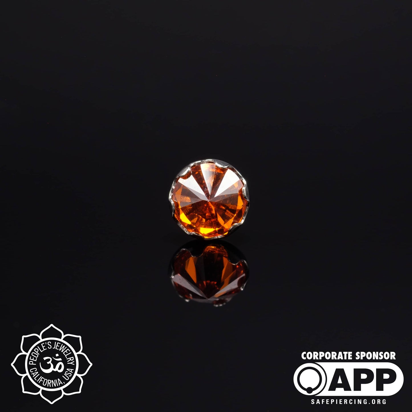 Threadless Titanium Prongs - 3mm - Faceted Gem - Inverted
