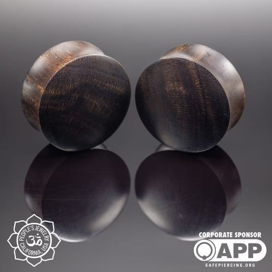 Double Flare Plugs - Ebony Wood