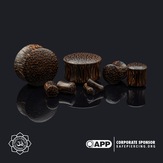 Double Flare Plugs - Black Palm Wood