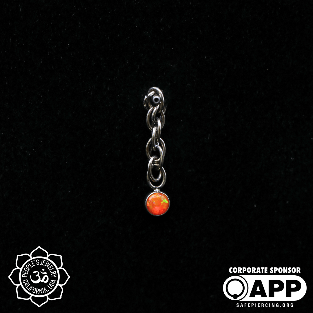 Opal Cabochon Chain Dangles