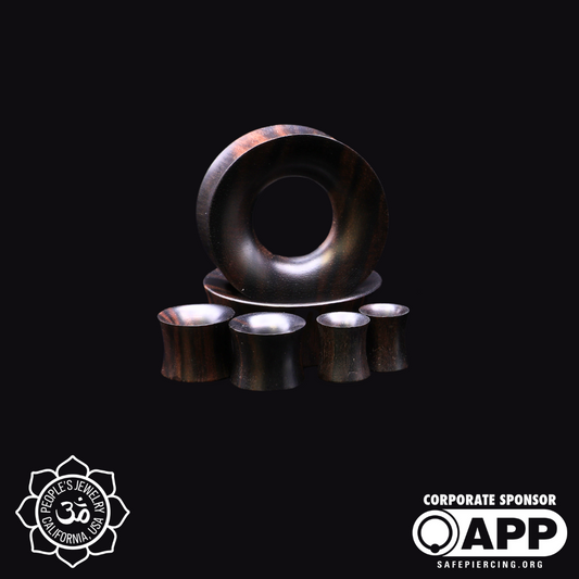 Double Flare Wood Eyelets - Tiger Ebony