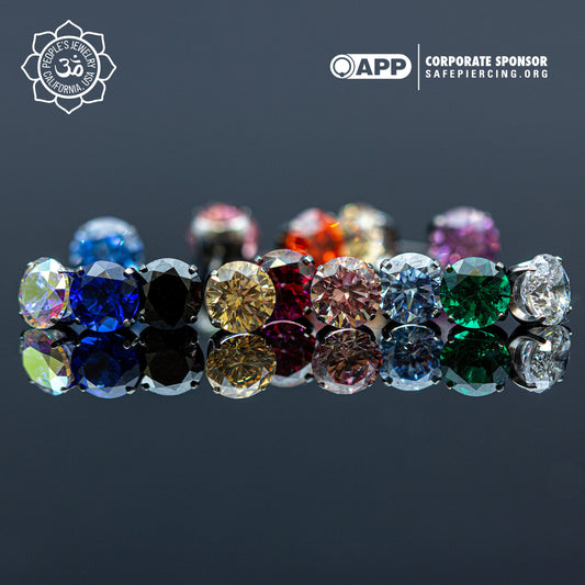 Threadless Titanium Prongs - Faceted Gem